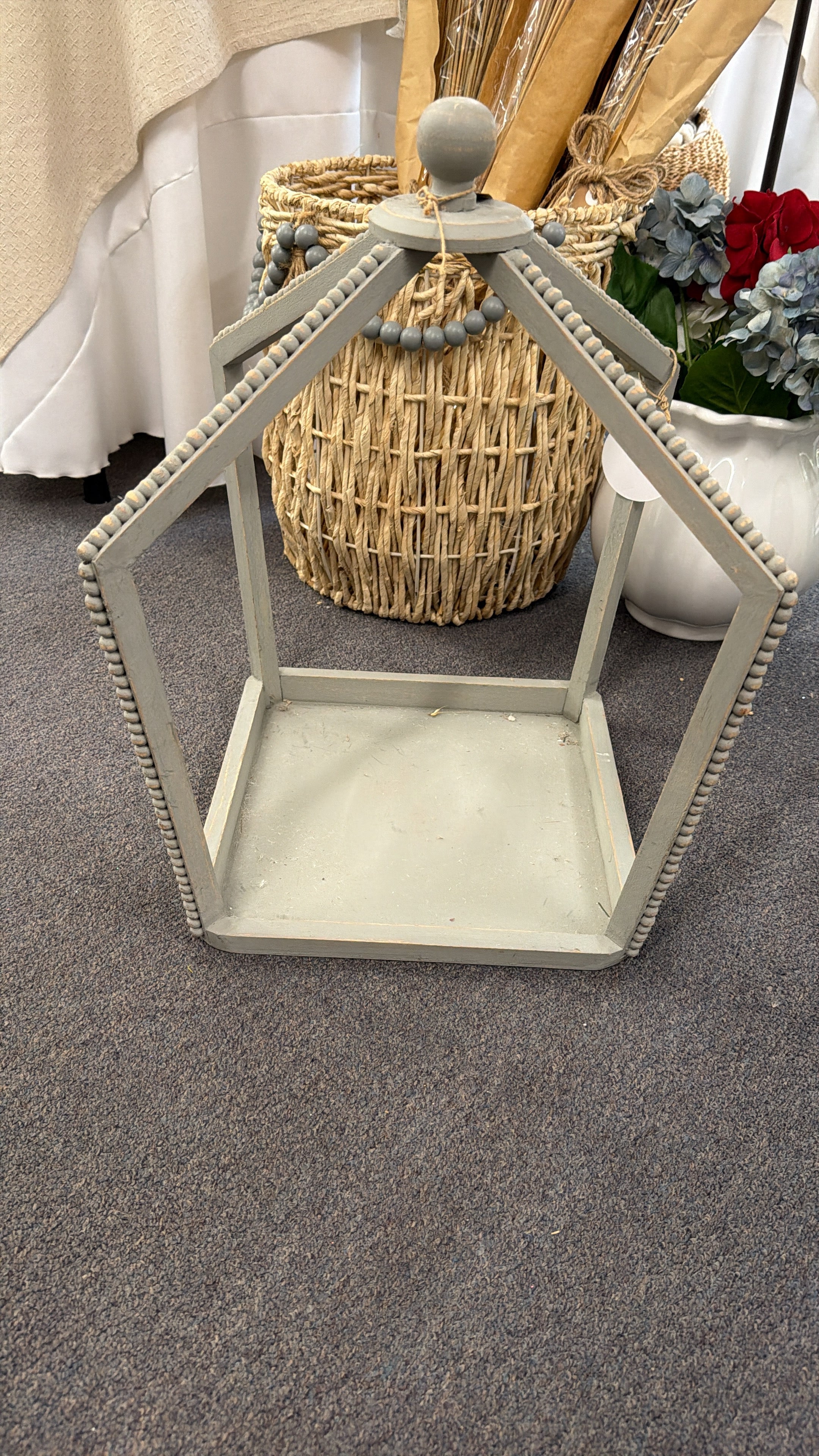 Gray Beaded Lantern